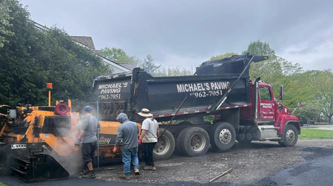 Crew paving driveway in Yorktown Heights